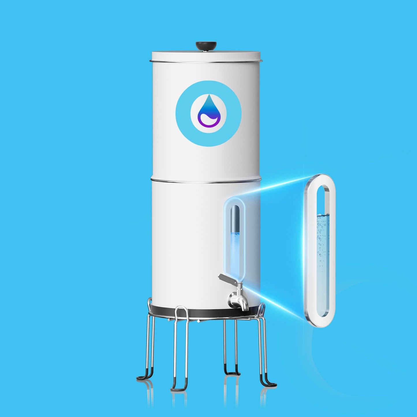 Opti Steel | Alkaline Stainless Countertop Water Dispenser (2.25 Gallon Capacity) + 1 Filter (200 Gal)