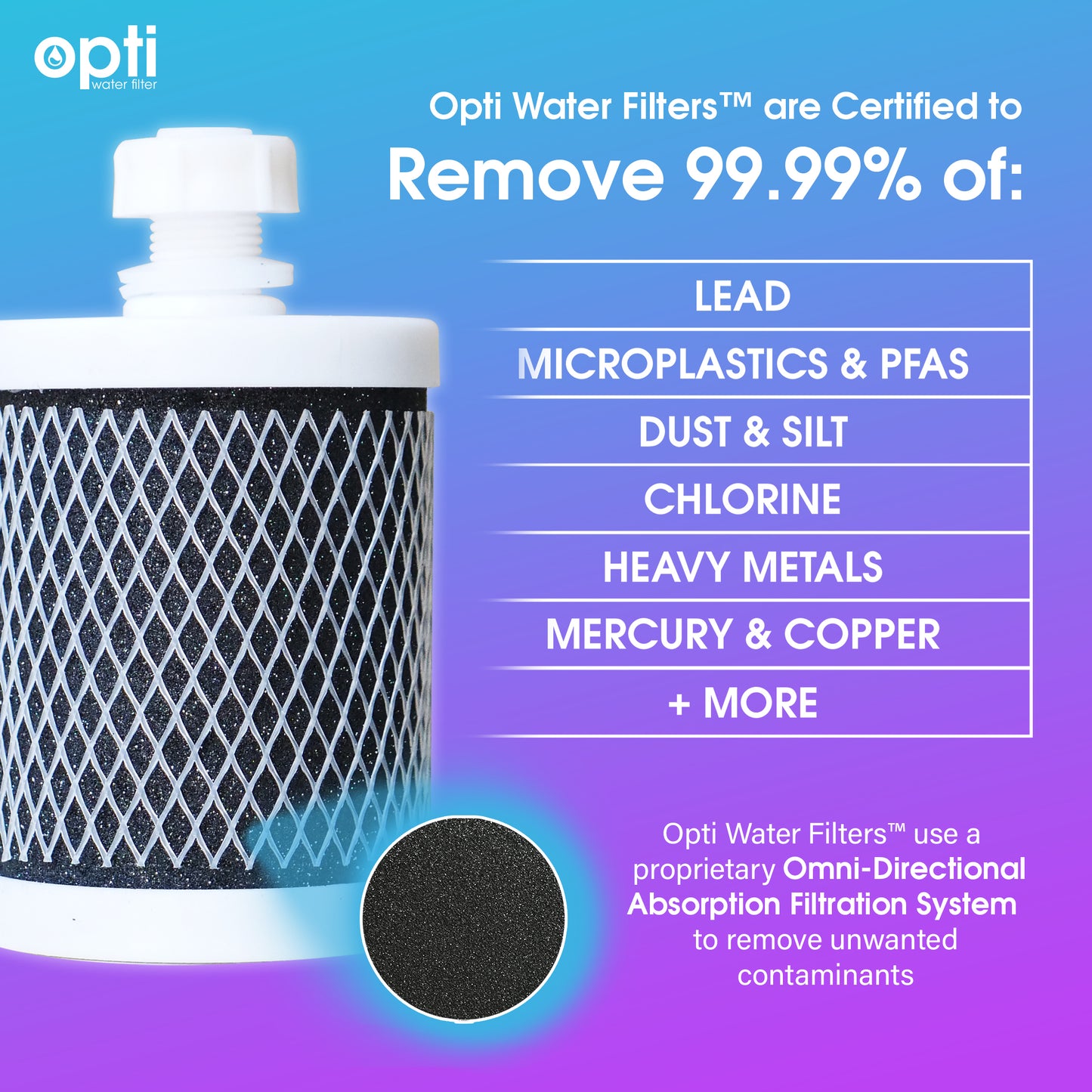Opti Chill | Alkaline Refrigerator Water Dispenser (2 Gallon Capacity) + 1 Filter (200 Gal)