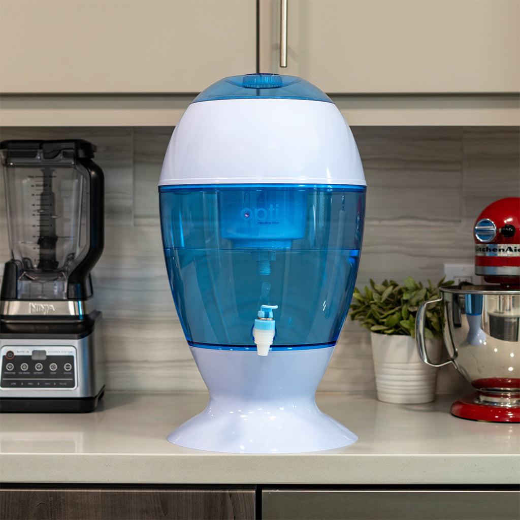 Opti Drop | Alkaline Countertop Water Dispenser (3 Gallon Capacity) + 1 Filter (200 Gal)