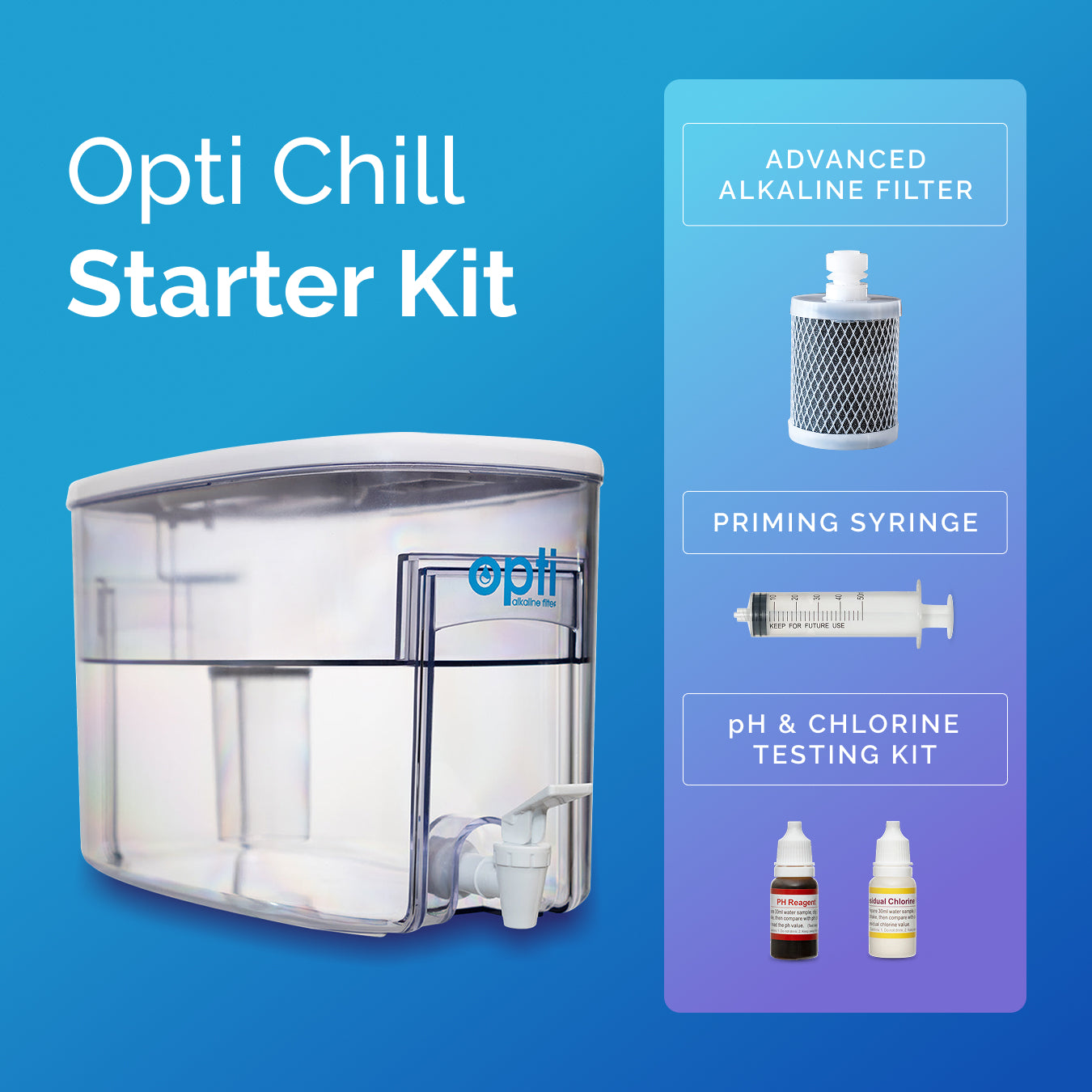 Opti Chill Kit | In-Fridge Tap Water Filtration Unit + Advanced Alkaline Filter