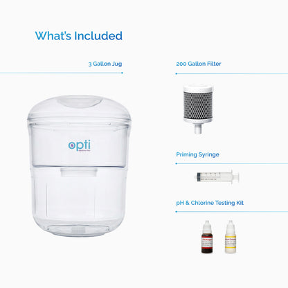 Opti Flex | Alkaline Top-Load Water Dispenser (3 Gallon Capacity) + 1 Filter (200 Gal)